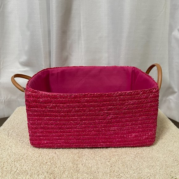 Set of 4 Baskets Pink Pattern Woven Baskets Excellent Condition! - Picture 11 of 13